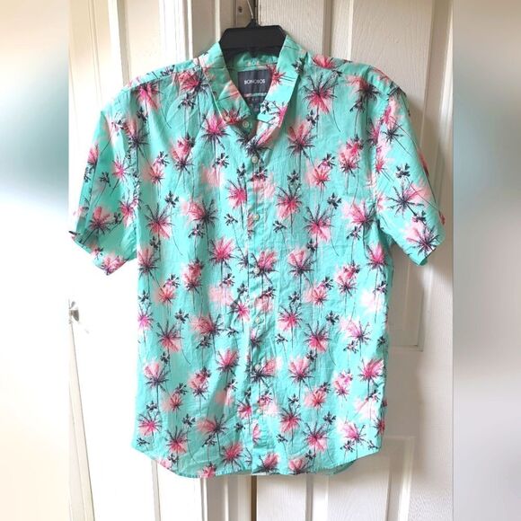 Bonobos Palm Tree Shirt Button Down Short Sleeve Size Large - Picture 1 of 6